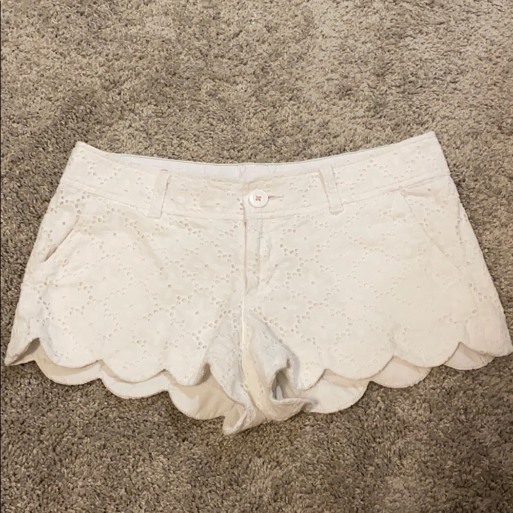Lilly Pulitzer white eyelet buttercup shorts